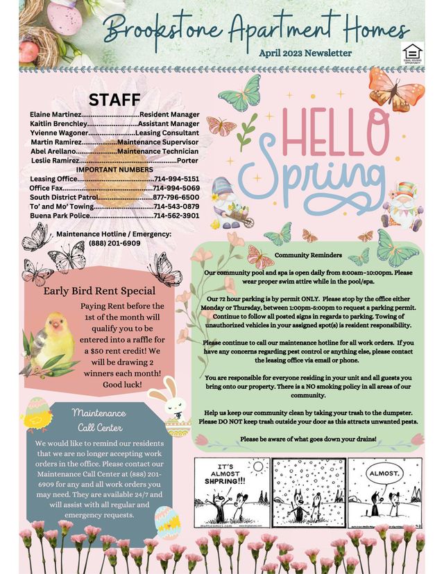 Resident Newsletter April